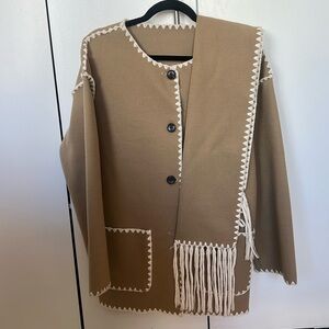Beautiful beige wool coat! Perfect for winter with a matching scarf